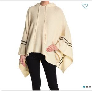 New La Classe Couture Nordstrom hooded Cape Pullover  Poncho Cardigan M/L